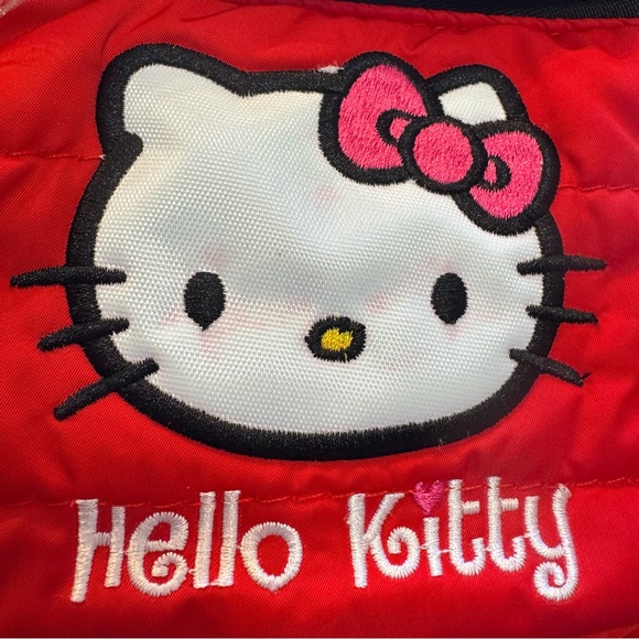 Hello Kitty Quilted Red Mini Backpack Embroidered Bag Zipper Charm Y2K - Picture 16 of 16